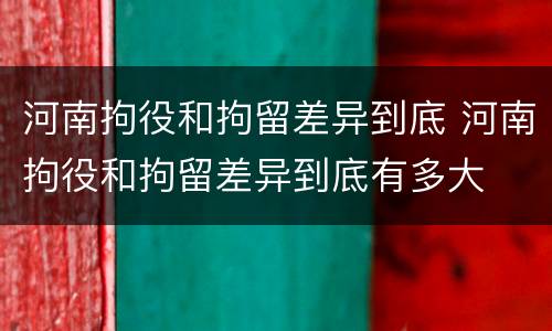 河南拘役和拘留差异到底 河南拘役和拘留差异到底有多大
