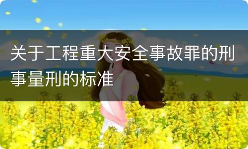 关于工程重大安全事故罪的刑事量刑的标准