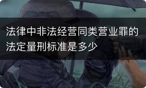 法律中非法经营同类营业罪的法定量刑标准是多少
