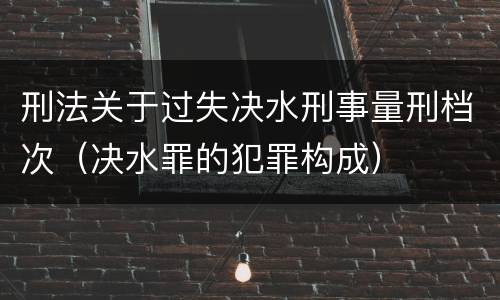 刑法关于过失决水刑事量刑档次（决水罪的犯罪构成）