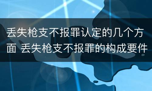 丢失枪支不报罪认定的几个方面 丢失枪支不报罪的构成要件