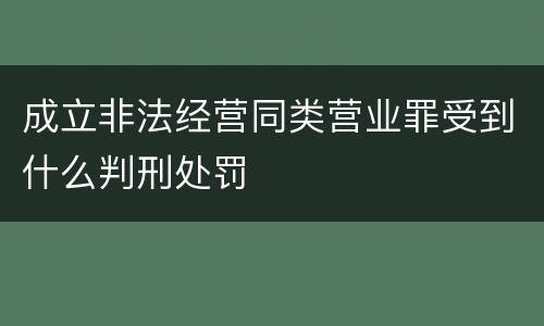 成立非法经营同类营业罪受到什么判刑处罚