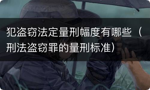 犯盗窃法定量刑幅度有哪些（刑法盗窃罪的量刑标准）