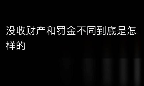 没收财产和罚金不同到底是怎样的