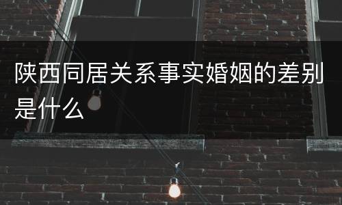 陕西同居关系事实婚姻的差别是什么
