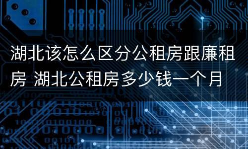 湖北该怎么区分公租房跟廉租房 湖北公租房多少钱一个月