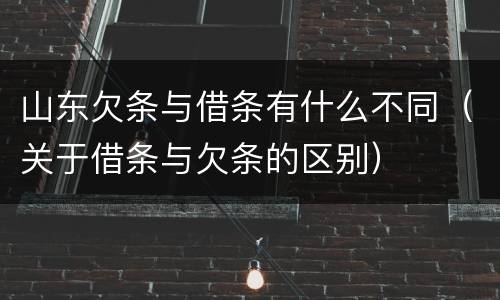 山东欠条与借条有什么不同（关于借条与欠条的区别）