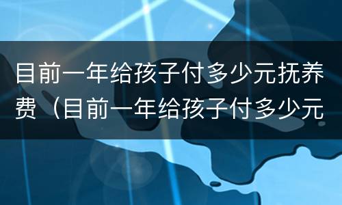 目前一年给孩子付多少元抚养费（目前一年给孩子付多少元抚养费合理）