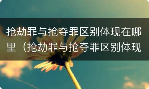 抢劫罪与抢夺罪区别体现在哪里（抢劫罪与抢夺罪区别体现在哪里呢）