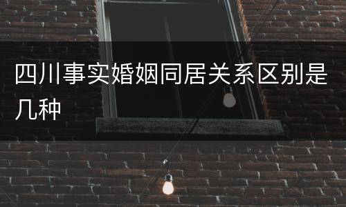 四川事实婚姻同居关系区别是几种
