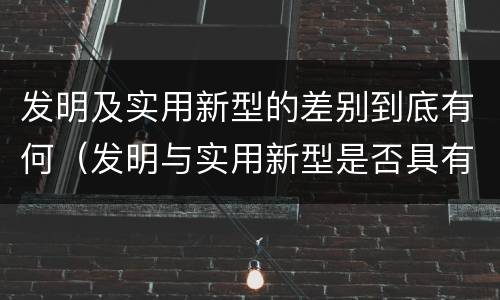 发明及实用新型的差别到底有何（发明与实用新型是否具有实用性）