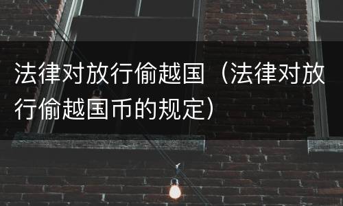 法律对放行偷越国（法律对放行偷越国币的规定）