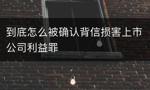 到底怎么被确认背信损害上市公司利益罪