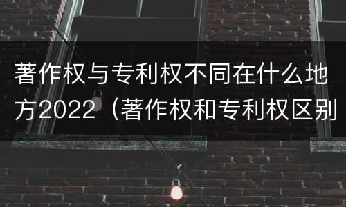 著作权与专利权不同在什么地方2022（著作权和专利权区别）