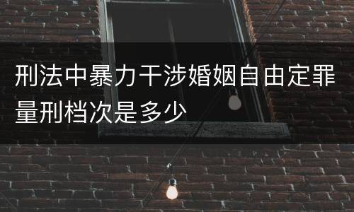 刑法中暴力干涉婚姻自由定罪量刑档次是多少