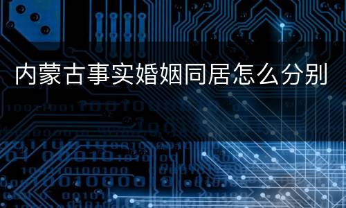 内蒙古事实婚姻同居怎么分别