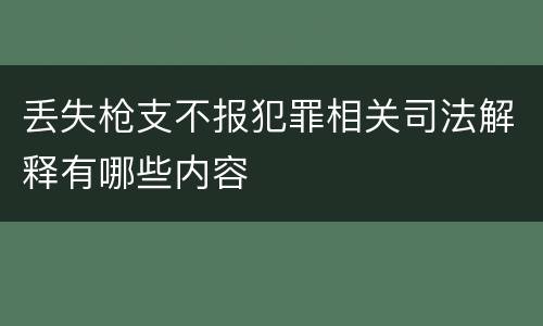 丢失枪支不报犯罪相关司法解释有哪些内容