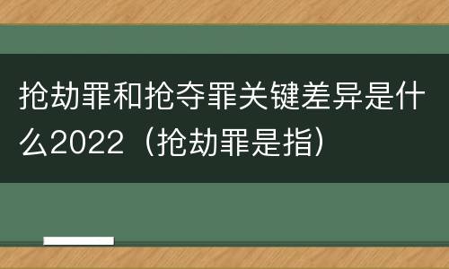抢劫罪和抢夺罪关键差异是什么2022（抢劫罪是指）