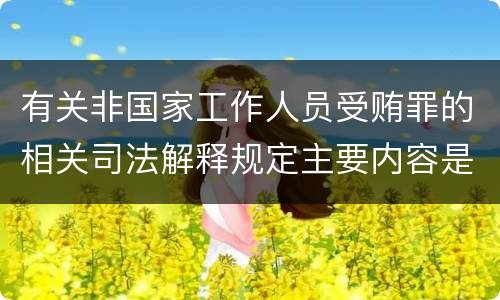 有关非国家工作人员受贿罪的相关司法解释规定主要内容是什么