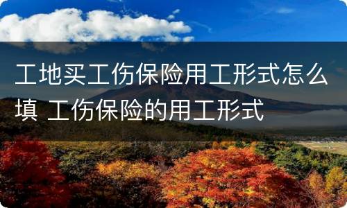 工地买工伤保险用工形式怎么填 工伤保险的用工形式