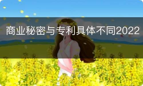商业秘密与专利具体不同2022