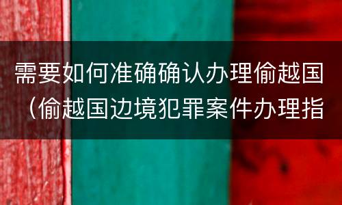 需要如何准确确认办理偷越国（偷越国边境犯罪案件办理指引）