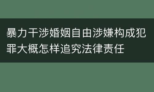 暴力干涉婚姻自由涉嫌构成犯罪大概怎样追究法律责任