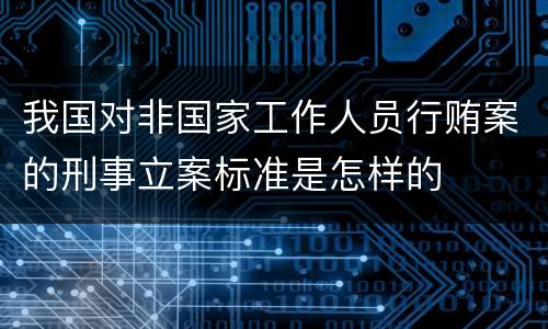 我国对非国家工作人员行贿案的刑事立案标准是怎样的