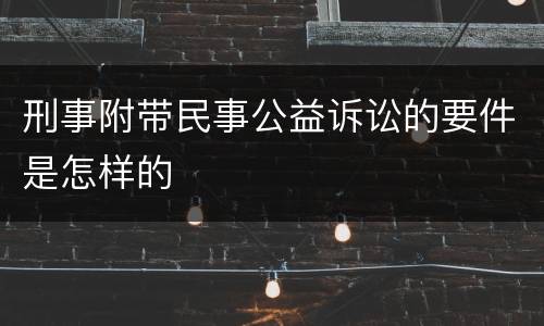 刑事附带民事公益诉讼的要件是怎样的