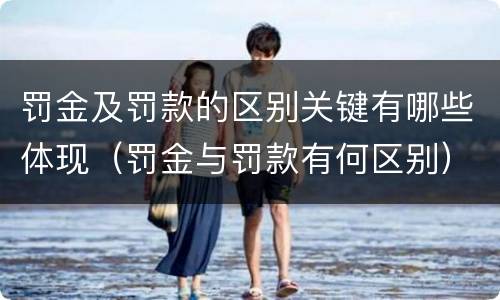 罚金及罚款的区别关键有哪些体现（罚金与罚款有何区别）