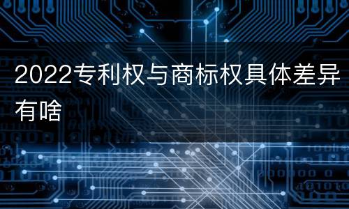 2022专利权与商标权具体差异有啥