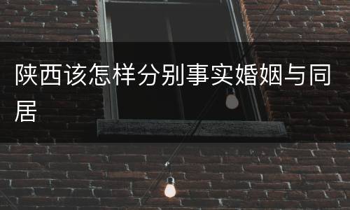 陕西该怎样分别事实婚姻与同居