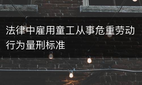 法律中雇用童工从事危重劳动行为量刑标准