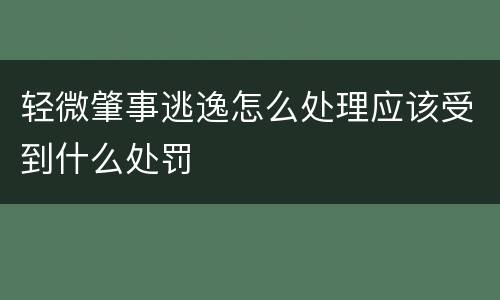 轻微肇事逃逸怎么处理应该受到什么处罚