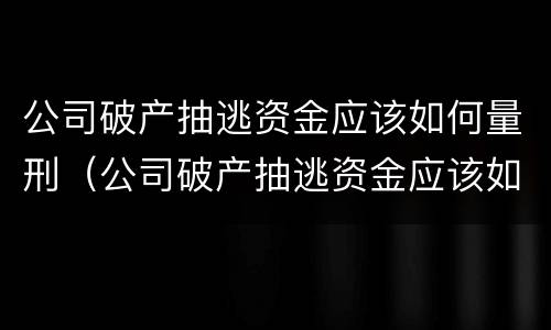 公司破产抽逃资金应该如何量刑（公司破产抽逃资金应该如何量刑呢）