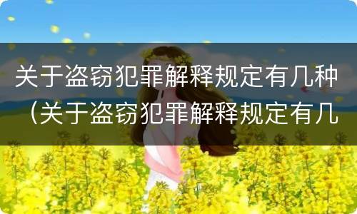 关于盗窃犯罪解释规定有几种（关于盗窃犯罪解释规定有几种类型）