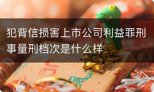 犯背信损害上市公司利益罪刑事量刑档次是什么样