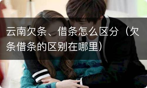 云南欠条、借条怎么区分（欠条借条的区别在哪里）