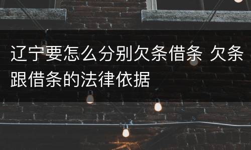 辽宁要怎么分别欠条借条 欠条跟借条的法律依据
