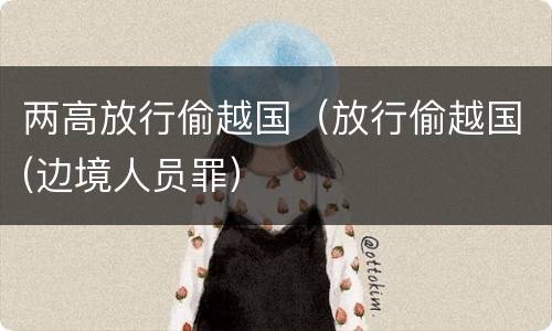 两高放行偷越国（放行偷越国(边境人员罪）
