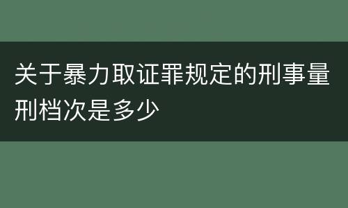 关于暴力取证罪规定的刑事量刑档次是多少