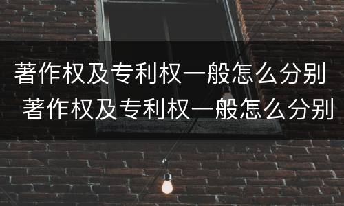 著作权及专利权一般怎么分别 著作权及专利权一般怎么分别使用
