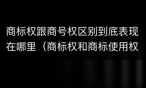 商标权跟商号权区别到底表现在哪里（商标权和商标使用权的区别）