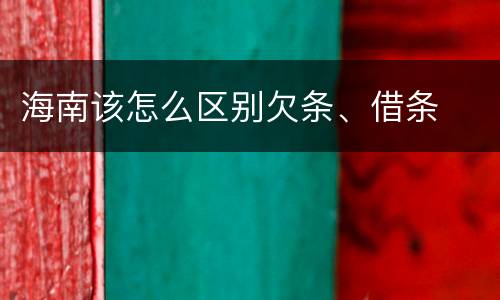 海南该怎么区别欠条、借条
