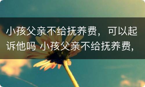 小孩父亲不给抚养费，可以起诉他吗 小孩父亲不给抚养费,可以起诉他吗法院