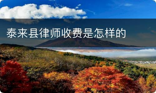 泰来县律师收费是怎样的