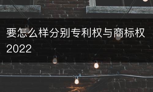 要怎么样分别专利权与商标权2022