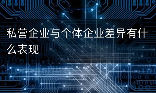 私营企业与个体企业差异有什么表现