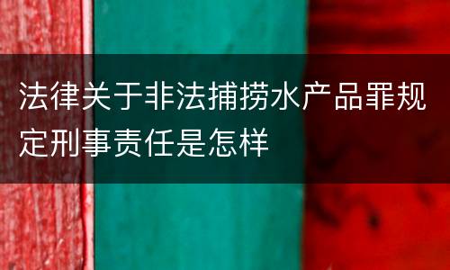 法律关于非法捕捞水产品罪规定刑事责任是怎样
