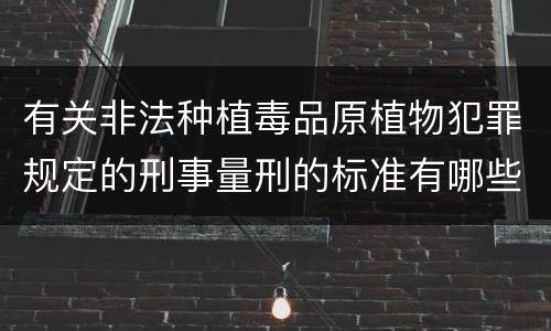有关非法种植毒品原植物犯罪规定的刑事量刑的标准有哪些